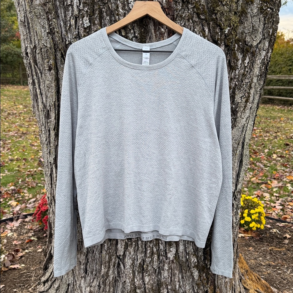 LSKD AeroFLX+ Seamless Long Sleeve Tee - Light Gray Marl